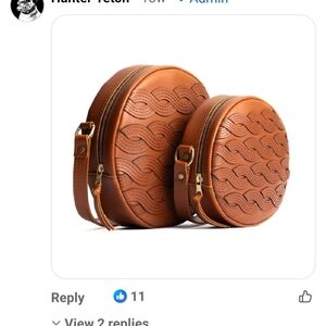 Portland Leather PLG Zaha Small Circle Honey Crossbody Bag 7" Retired